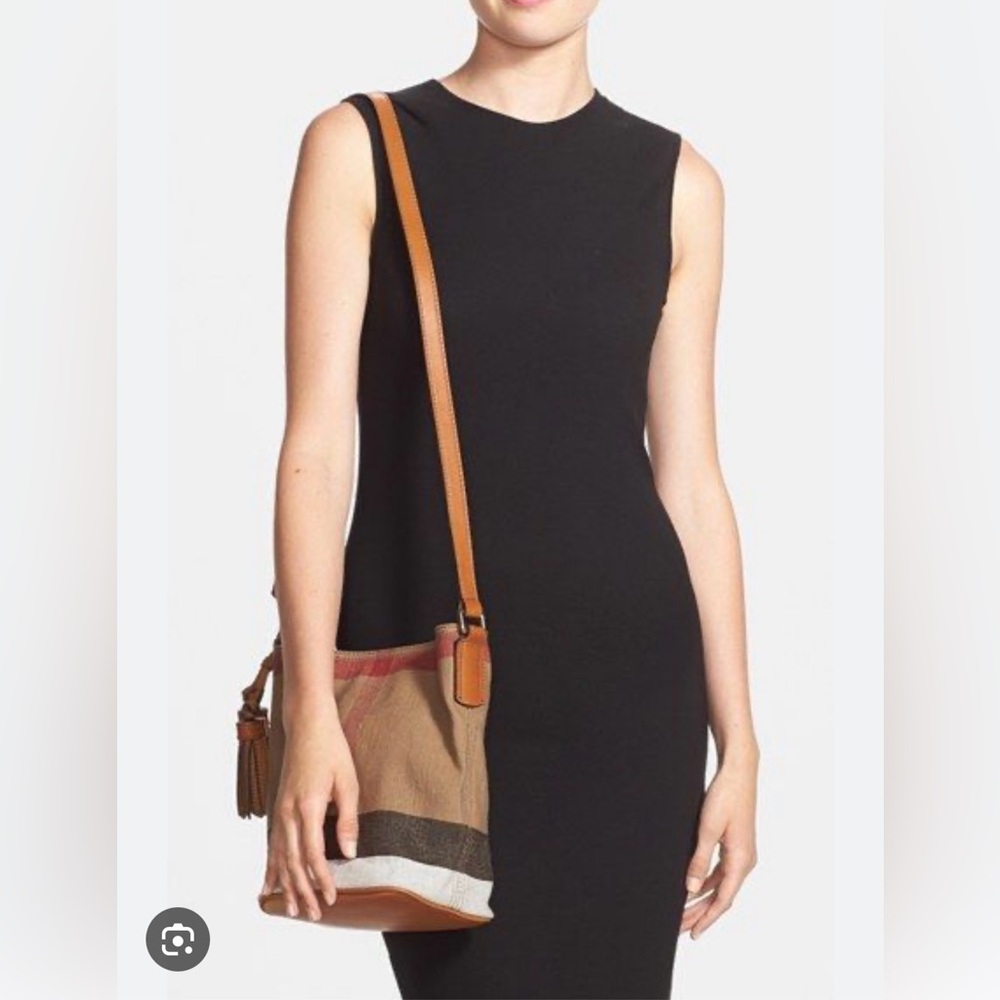 Burberry Ashby Medium Tan and Brown Bucket Bag - Picture 9 of 9